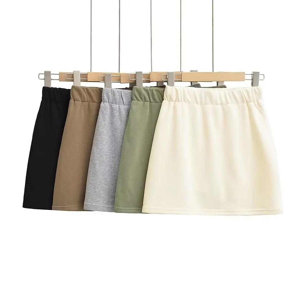 

Spring and summer women's new goods solid color skirt A-line elastic waist hip wrapped skirt