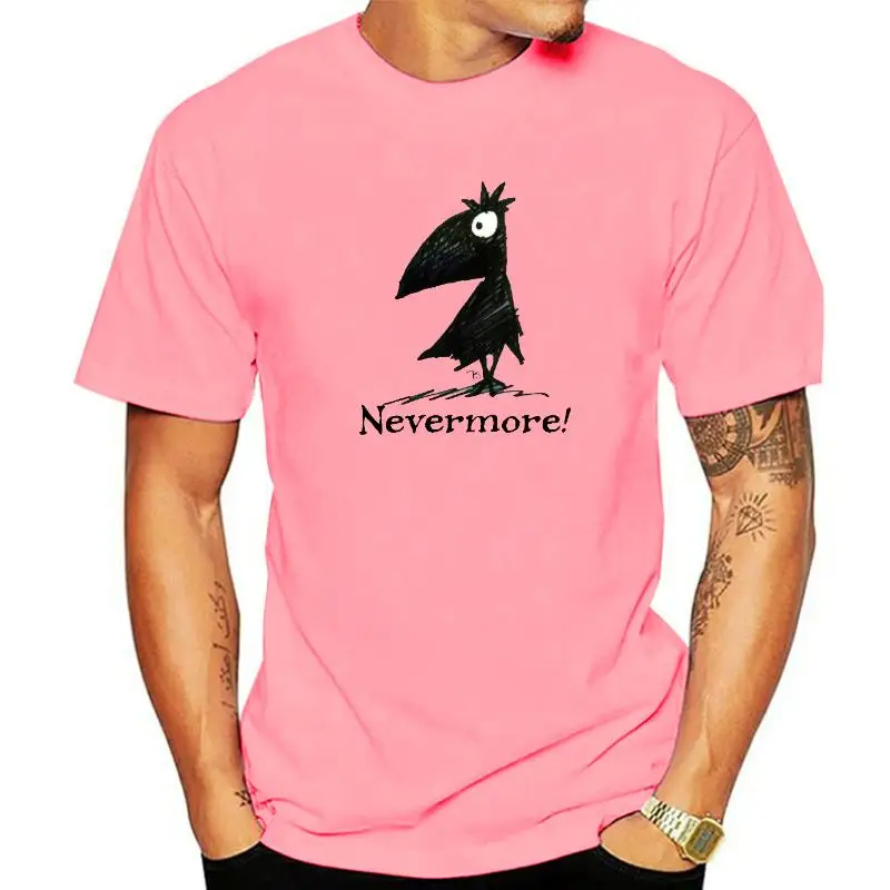 

Забавные мужские футболки с коротким рукавом Nevermore 2018 с мультяшным дизайном Эдгара Аллена по вороне