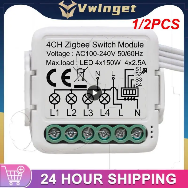 

Модуль переключателя Tuya Smart ZigBee 3,0, 10 А, 1/2 шт.