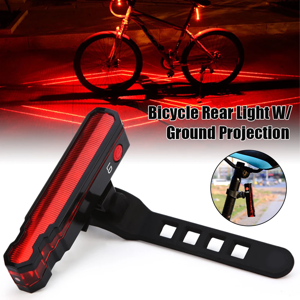 

High quality Bicycle Rear Light Laser Light Cycling Warning Tail Light Waterproof USB Rechargeable Night Cycling Taillight New