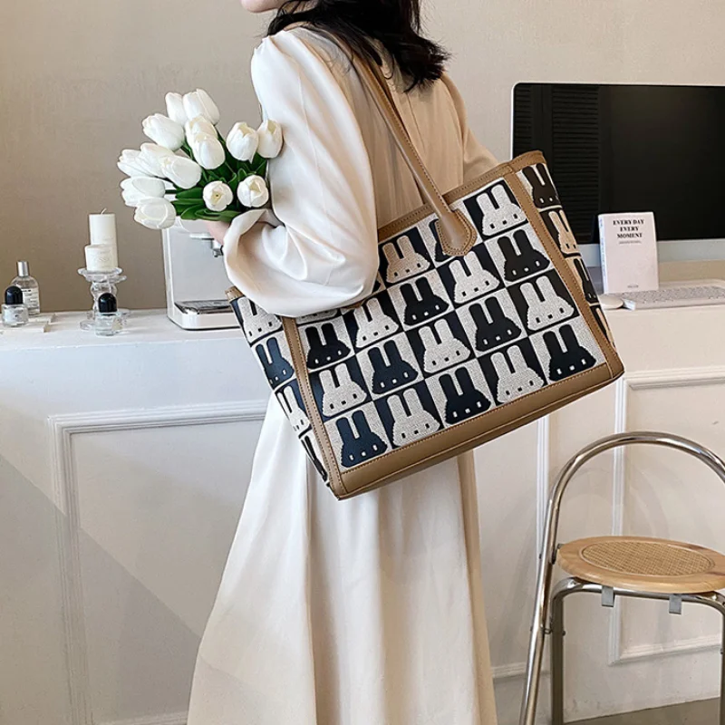 

MBTI Cute Canvas Tote Bags for Women Summer Original School Shoulder Bag Large Capacity Shopper Casual Reusable Female Handbag