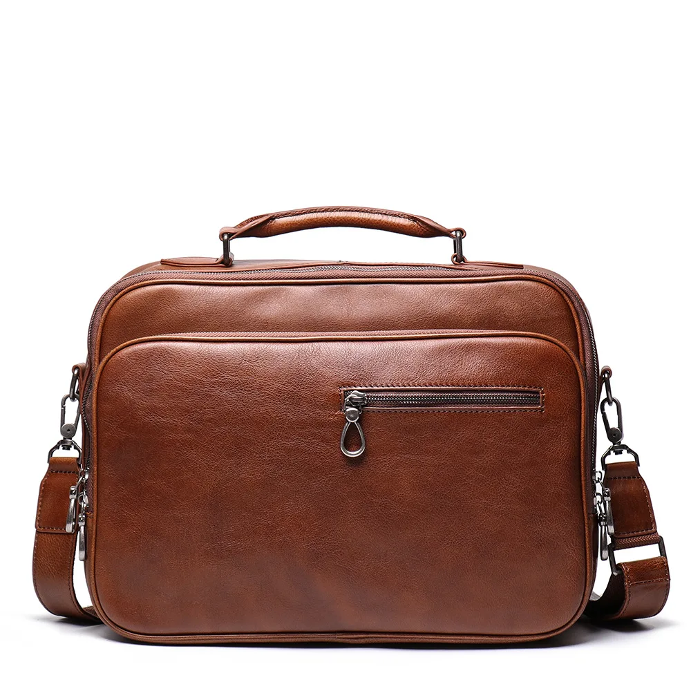Men Genuine Leather Briefcase Luxury Office Laptop Bag For 15 Messenger Bag Men Vintage Handbag Female Soft Handle Briefcase