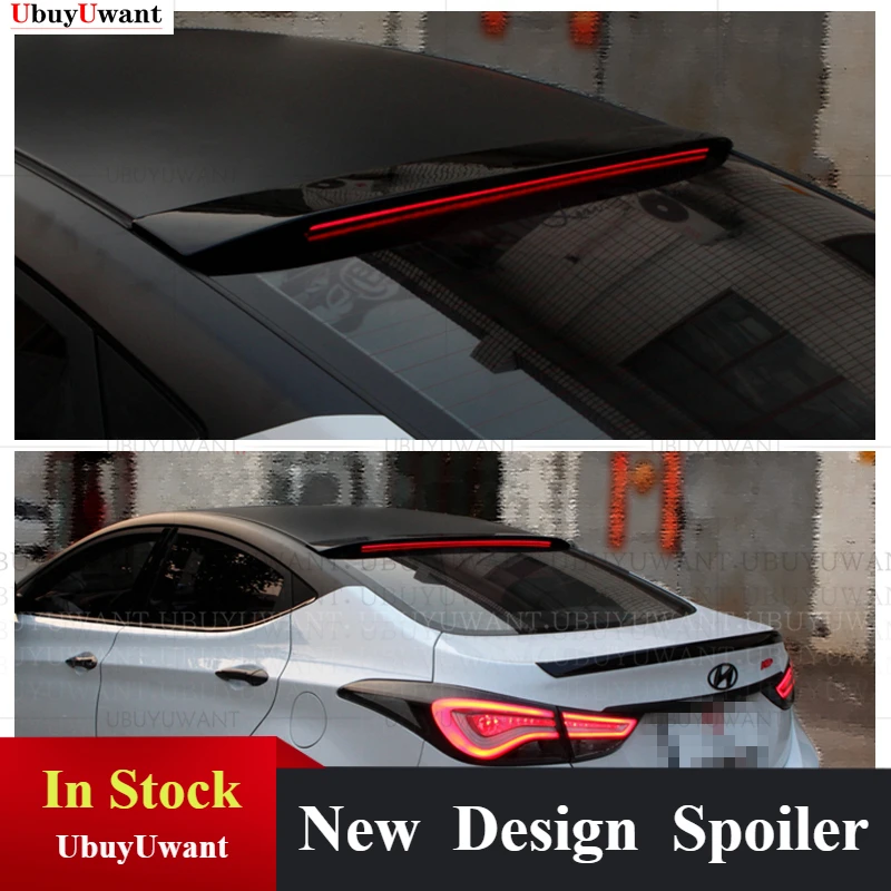 

For Hyundai Elantra 2012-2017 with LED Light ABS Plastic Unpainted Color Rear Roof Spoiler Wing Trunk Lip Boot Cover Car Styling