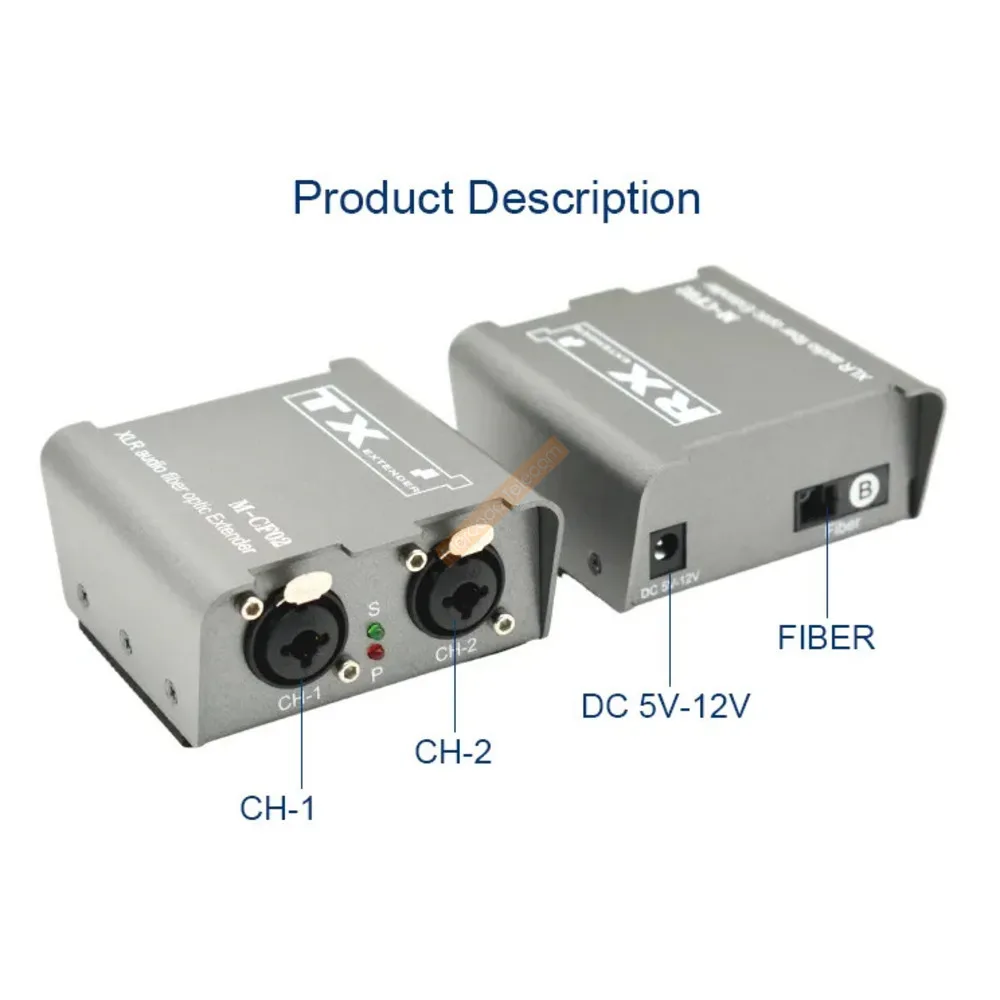 2-полосный аудиоволоконно-оптический удлинитель XLR через оптоволоконный кабель SC