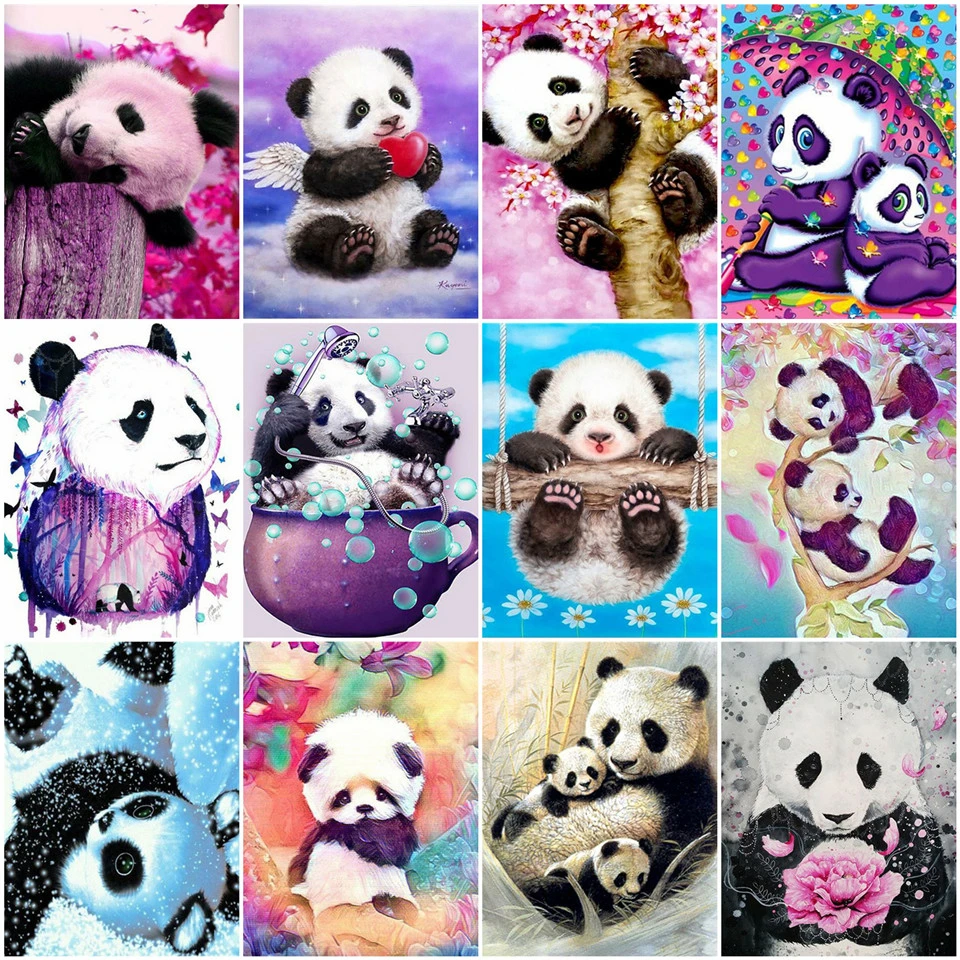 

DIY Oil Painting By Numbers Animal Panda Handpainted Art Wall Bedroom Living Room Home Decor Kids Room Decoration Unique Gift