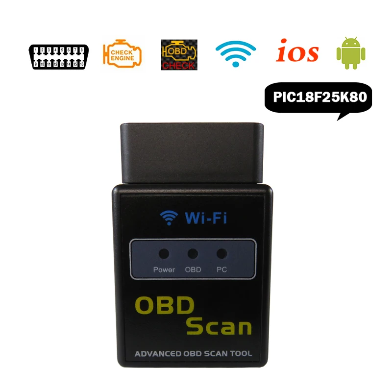 Фото V1.5 WIFI ELM327 OBD2 сканер для iPhone/iOS Android ODB 2 ELM 327 V 1,5 считыватели кодов ELM-327 WI-FI OBDii автоматические диагностические инструменты №1