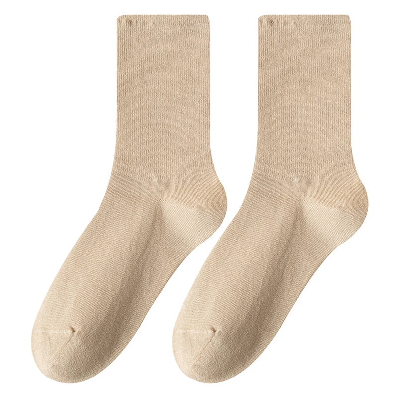 5 Pairs Women's Socks Long New Autumn Warm Casual Breathable Solid Color Cotton Socks For Girls High Quality Sports Socks Female