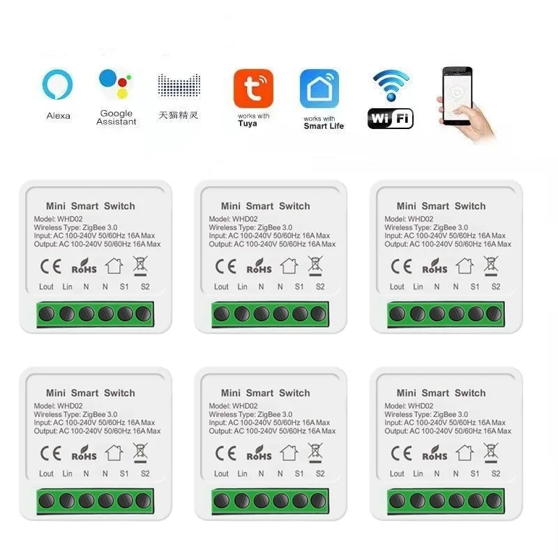 

Мини Смарт-переключатель Zigbee 16 А, таймер «сделай сам»