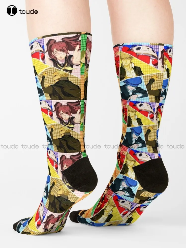 

Investigation Team In Action - Persona 4 Golden Socks Bride Socks Funny Art Harajuku Streetwear Colorful Cartoon Socks Gift Art