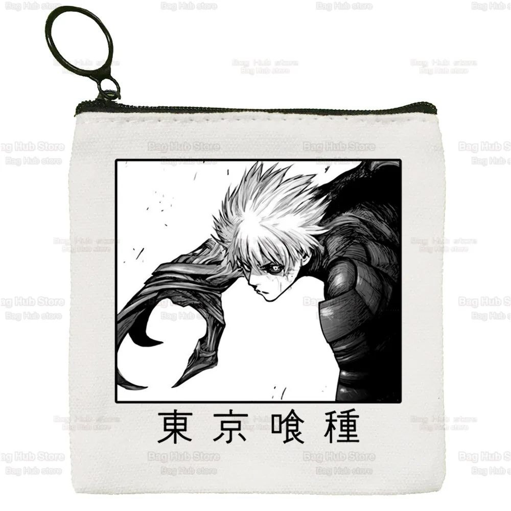 Tokyo Ghoul Coin Purse Female Fabric Small Purse Kaneki Ken Japanese Anime Mini Clutch Bag Cute Canvas Key Case Coin Purse