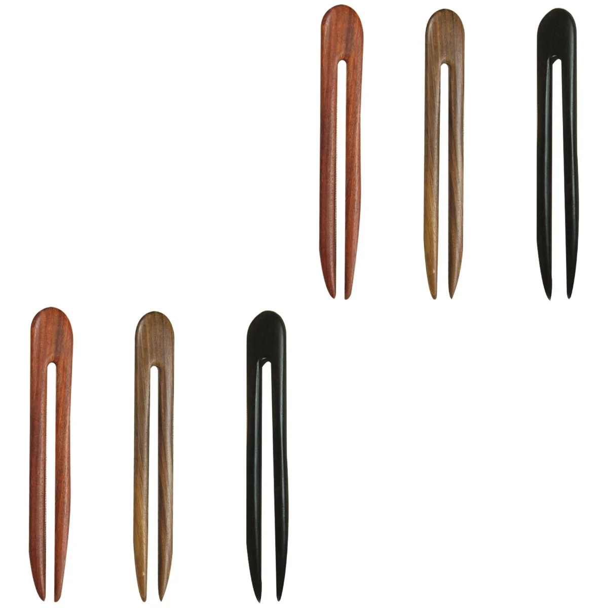 

6 Pcs Carved Retro U-shaped Hairpin Miss Stick Headpiece Women Wooden Headdress