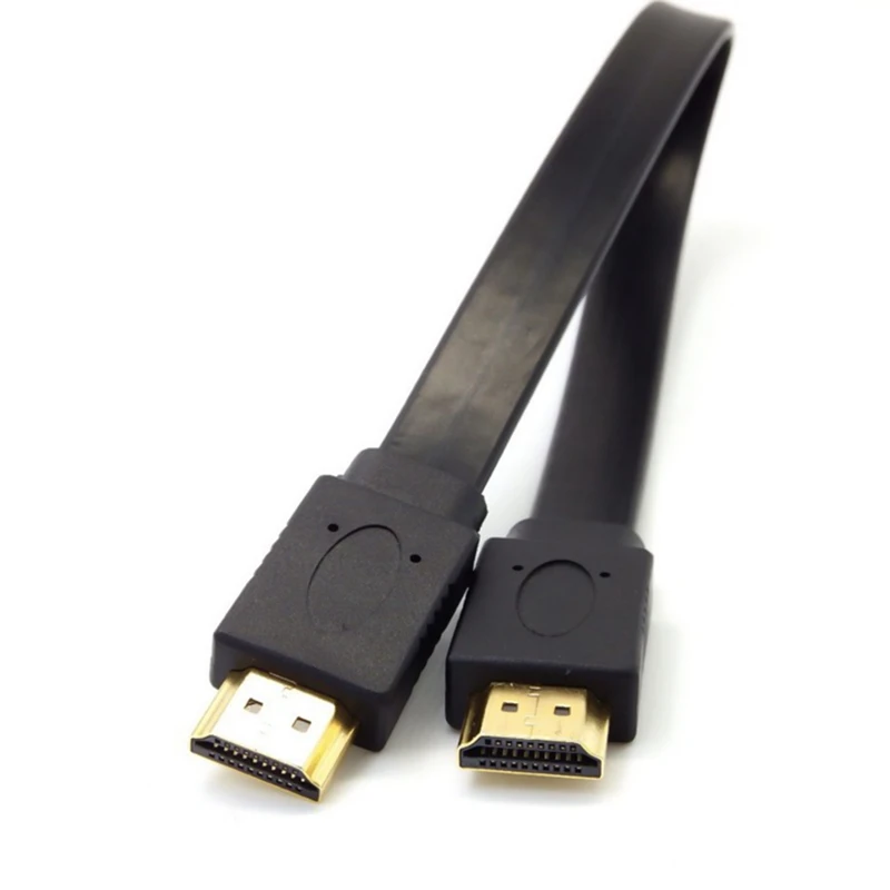

NEWCE 1pc High Quality 30cm Full HD Short HDMI-compatible Cable Support 3D Male to Male Plug Flat Cable Cord for Audio Video HDT