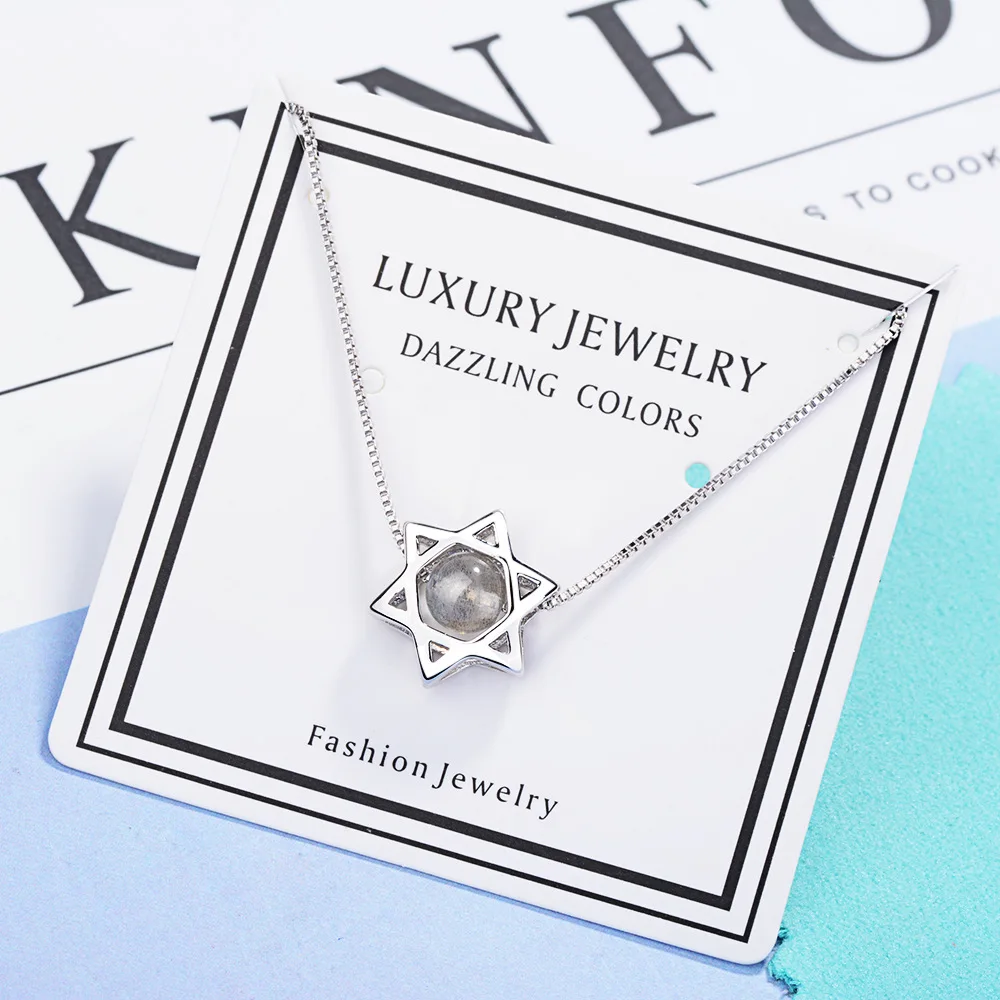 

925 Sterling Silver Star Crystal Necklace For Women Fashion Wedding Luxury Quality Jewelry Free Shipping Offers GaaBou Jewellery
