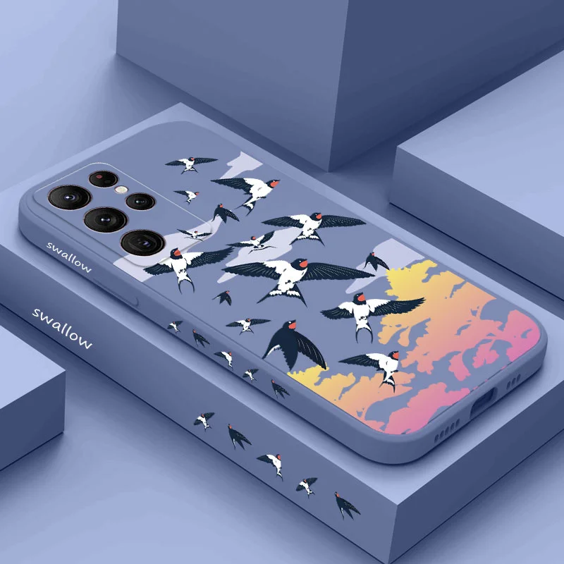 

Geese Flying Phone Case For Samsung Galaxy S22 S21 S20 Ultra Plus FE S10 S9 S10E Note 20 ultra 10 9 Plus Cover