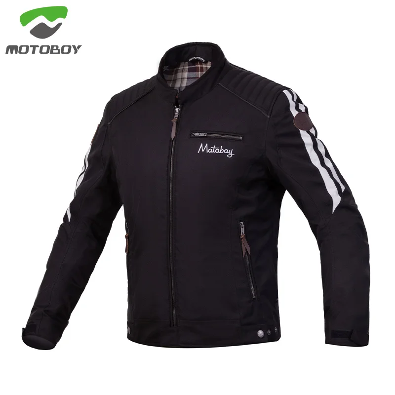 

Мотоциклетная куртка MOTOBOY Мужская, стильная коричневая Водонепроницаемая съемная защитная Броня в стиле ретро, аксессуары для мотокросса
