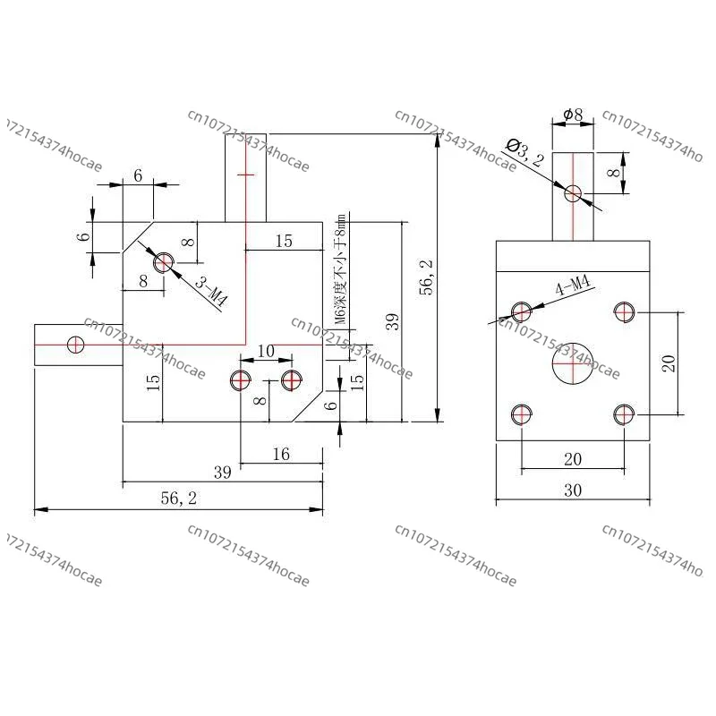 Модуль 20 зубьев 90 ° Угловой привод Рулевой механизм Прямоугольный конический
