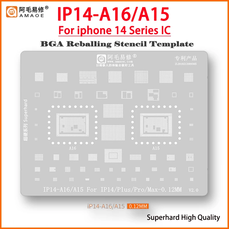 Amaoe ЦП NAND усилитель мощности IC A15 A16 BGA реболлинговый набор трафаретов для iPhone 14 Pro Max Plus 14Pro 14ProMax 14Plus 14 P