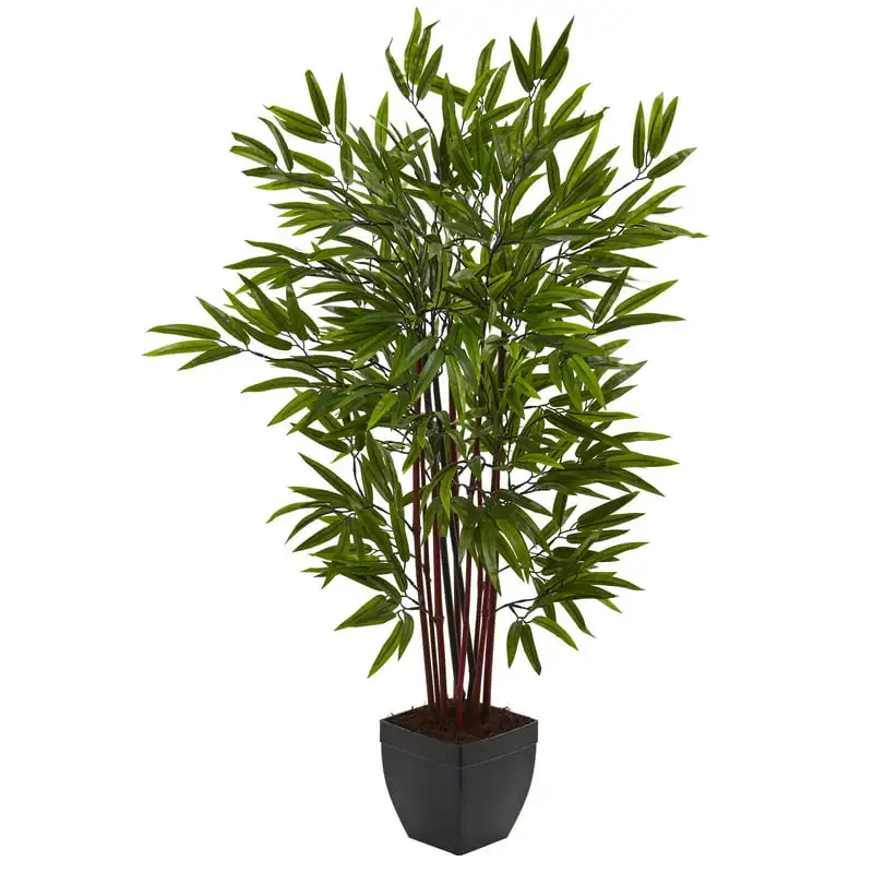 

4` Bamboo Artificial Tree with Planter, Green