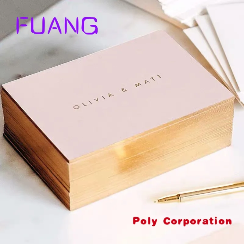 

Luxury Shinny Gold Foil Edge Custom Own Logo Printing Factory Price Business Card