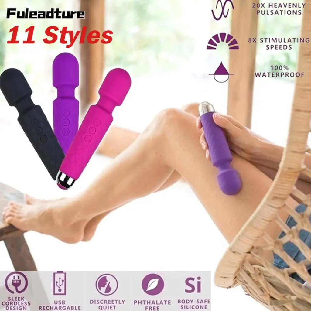 8-скоростной мощный AV-вибратор Женский Вибратор-соска для точки G USB-массажер