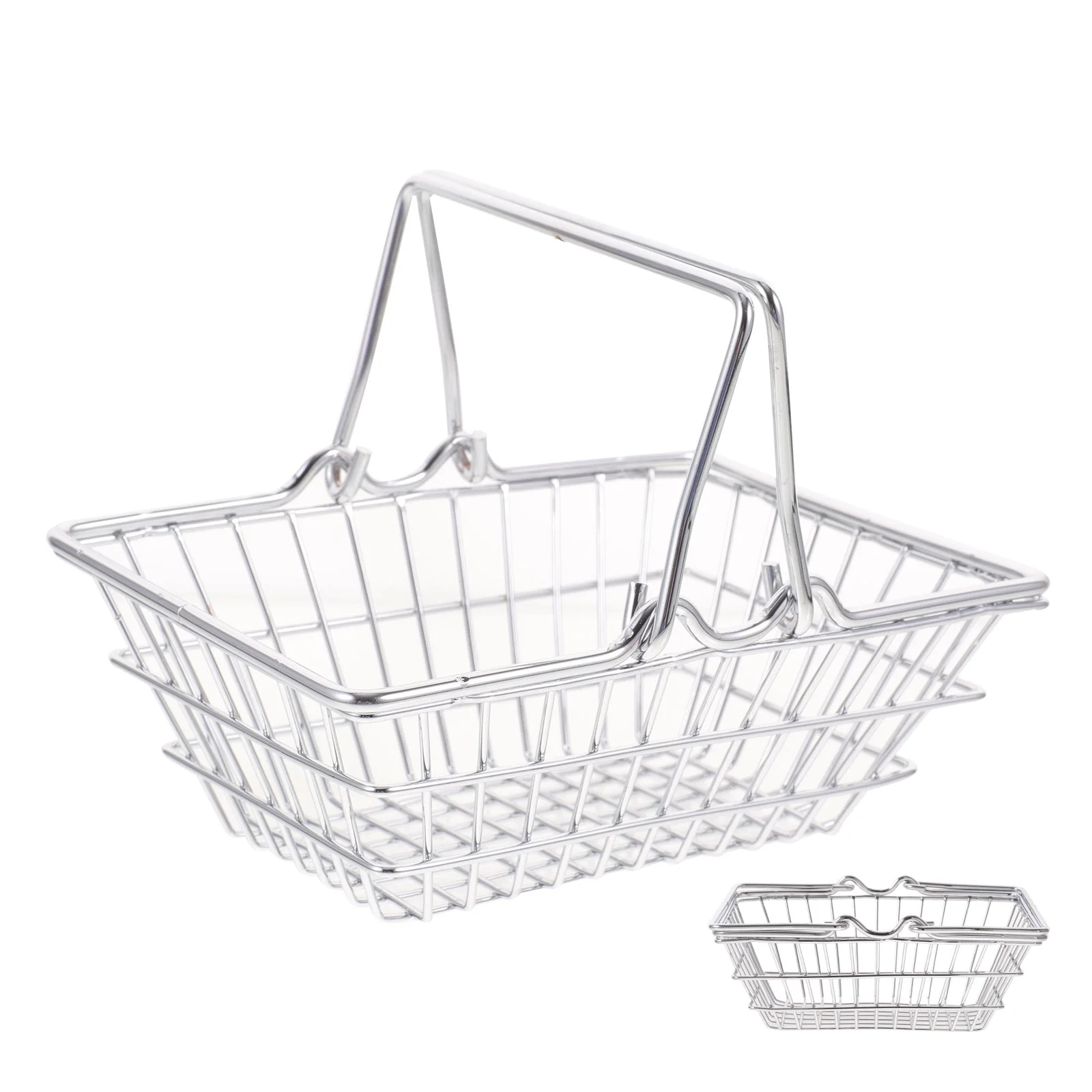 

Metal Small Organizer Basket With Handle Shopping Basket for Table Home Storage