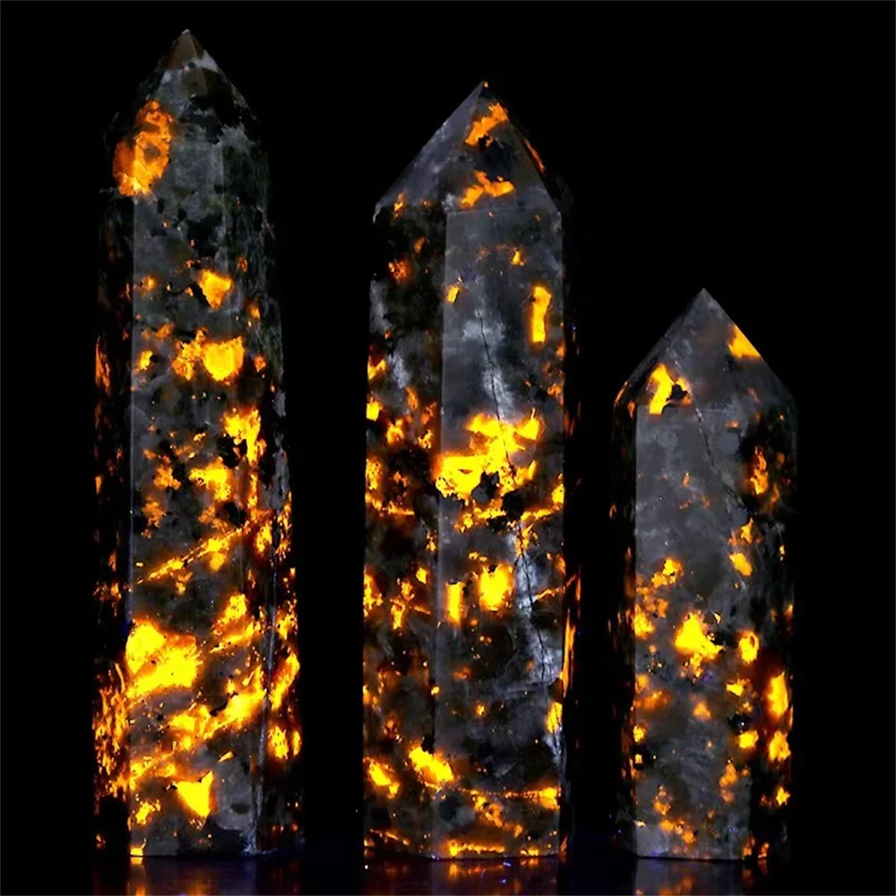 

5-8cm Natural Crystals Tower Yooperlite Point Powerful Energy Crystal Stone Wand Healing Spiritual Witchcraft Flame Stone 1Pc