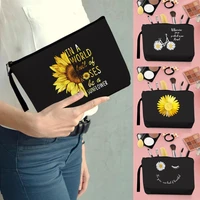 women make up organizers storage travel toiletry clutch bag wedding party cosmetic pouch purse pencil case daisy pattern