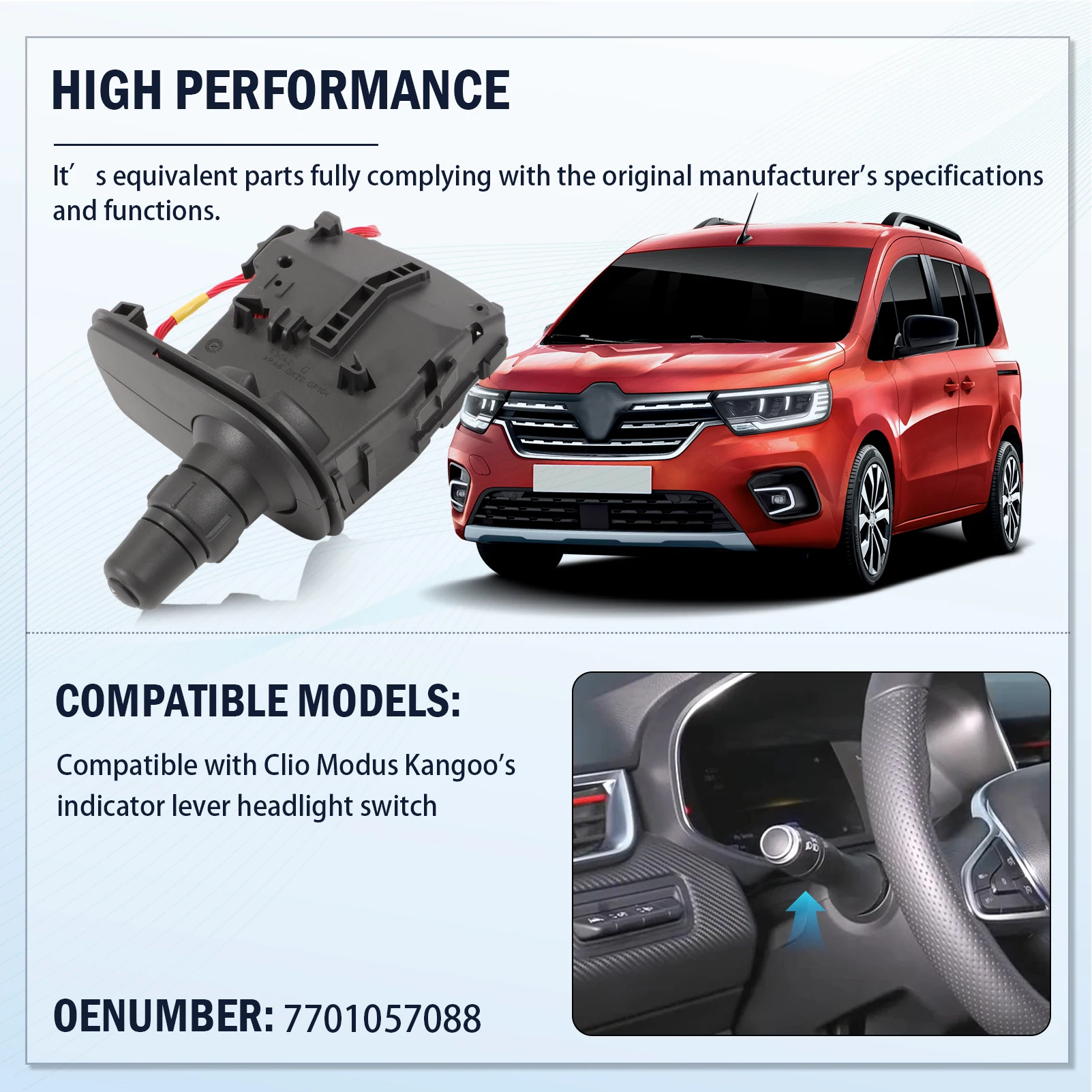 8201590638 световой индикатор для автомобильной фары, переключатель стеблей для Renault Kangoo Grand Modus Clio III 7701057088 DCI 7701057090