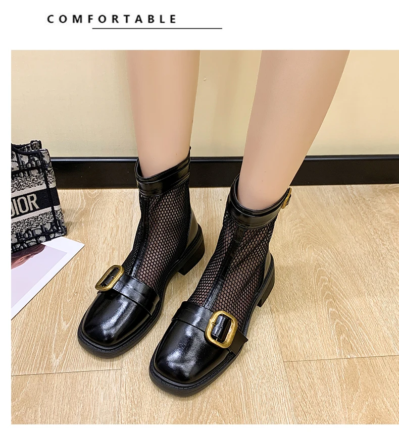 

Ботинки мартинсы: женская тонкая летняя обувь, новые ажурные короткие сапоги-трубки на толстом каблуке в 2022 году, крутые сапоги-трубки на толстом каблуке