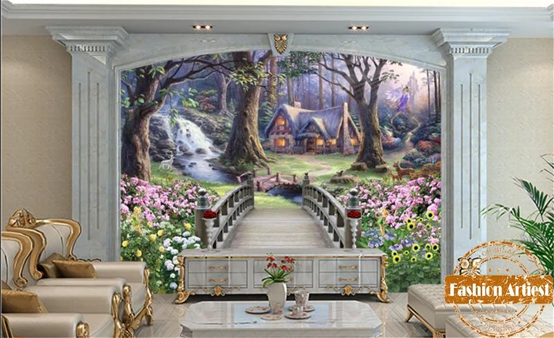 Custom Cartoon Children Wallpaper Mural Bridge To Fantasy Fairy House In Forest Tv Sofa Kids Girl Bedroom Living Room Background
Custom Cartoon Children Wallpaper Mural Bridge To Fantasy Fairy House In Forest Tv Sofa Kids Girl Bedroom Living Room Background