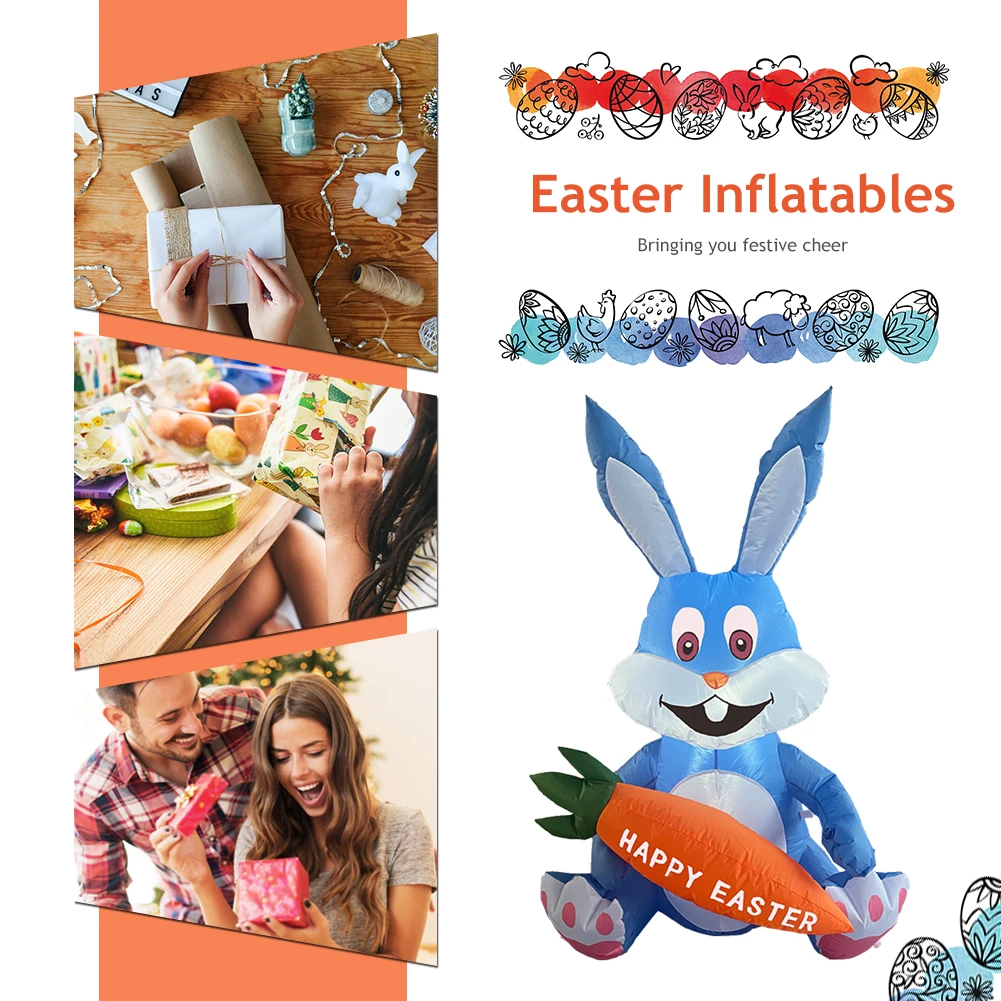 

Easter Bunny Lighting Inflatable Festive Supplies Inflatables Decorations Party Adornment Waterproof for Shopping Store Entrance