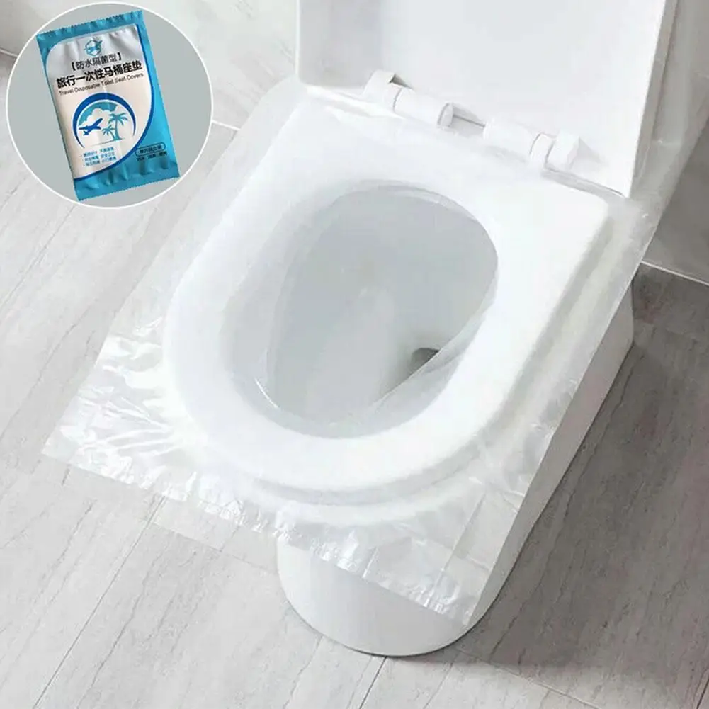 

50 Pcs/Bag Travel Disposable Toilet Seat Covers Mat 100% Waterproof Toilet Paper Pad For Travel/Camping Bathroom Accessories Set