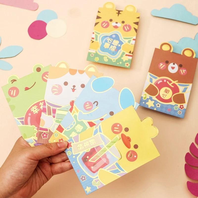 Красные конверты с мультяшным тигром 36 шт. красные на новый год 2022 свадьбу