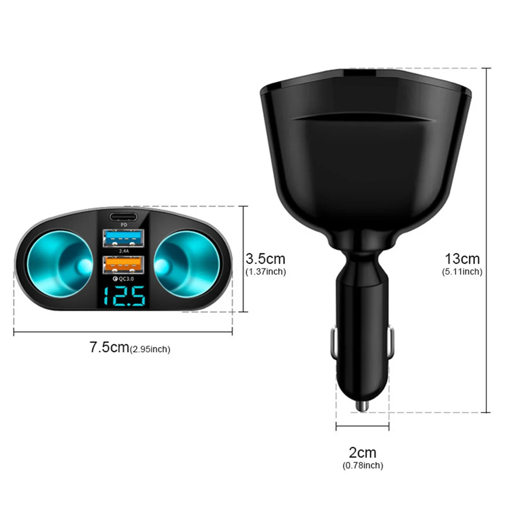 

Автомобильное зарядное устройство с двумя USB-портами, 12 В/24 В
