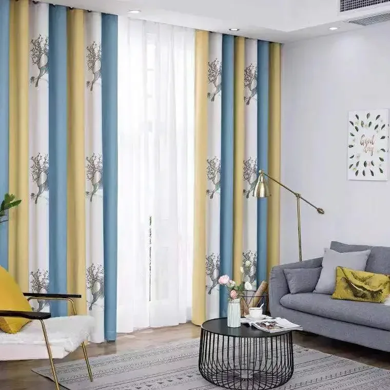 

00144-STB-Double Layer Full Blackout Curtains Solid Color Insulated Complete Blackout Draperies With