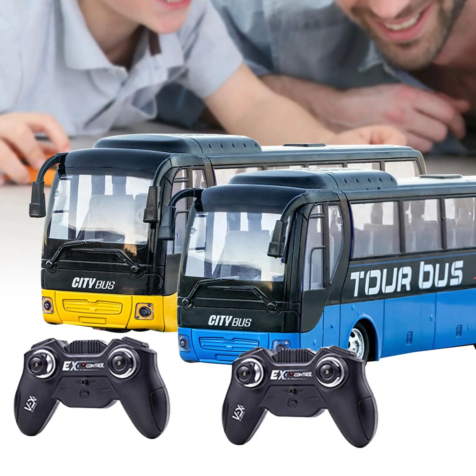 Городской автобус с подсветкой и дистанционным управлением электронный