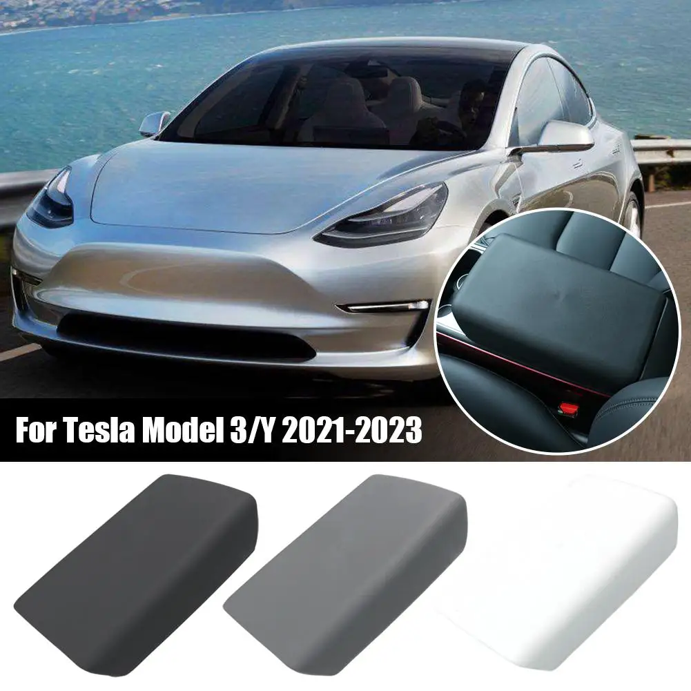  Аксессуары для Tesla Y 2023 защитная крышка подлокотника белая мягкая накладка на