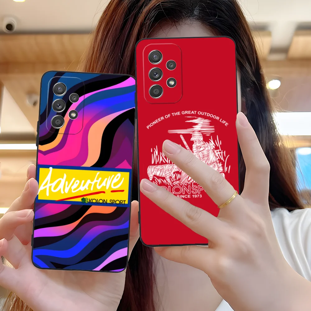 Mobile K-Kolon Sport Phone Case for Samsung Galaxy A73 72 71 70 55 54 53 52 35 34 32 23 14 13 5G Black Cover Smart Cellphones