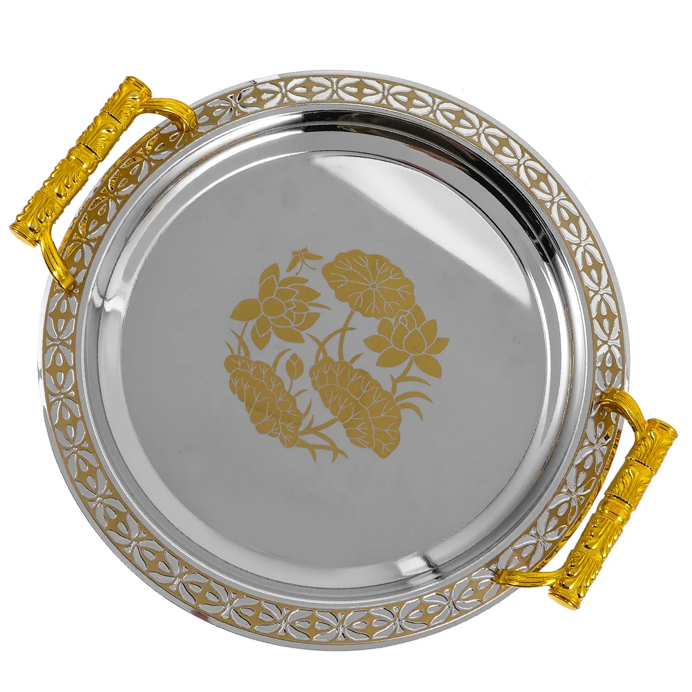 

European Pattern Tray Wedding Cupcake Stand Home Fruits Plate Candy Storage Jewelry Plastic Serving Dish Hotel Dried Bread