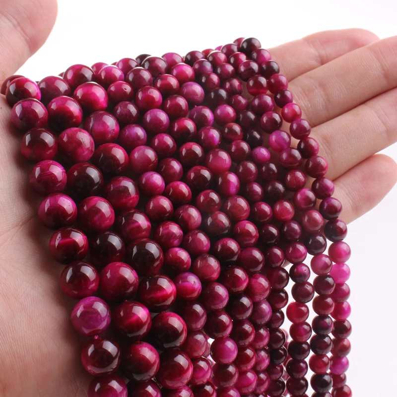 Natural Stone Multicolor Tiger Eye Beads Yellow Rose Round Loose Beads For Making Bracelets Jewelry DIY Accessories 15