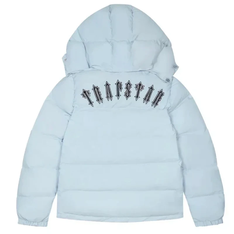 

UK Designer Jacket Women Cropped Irongate Detachable Hooded Puffer Baby Blue 1:1 Top Quality Coat London High Street Fashion