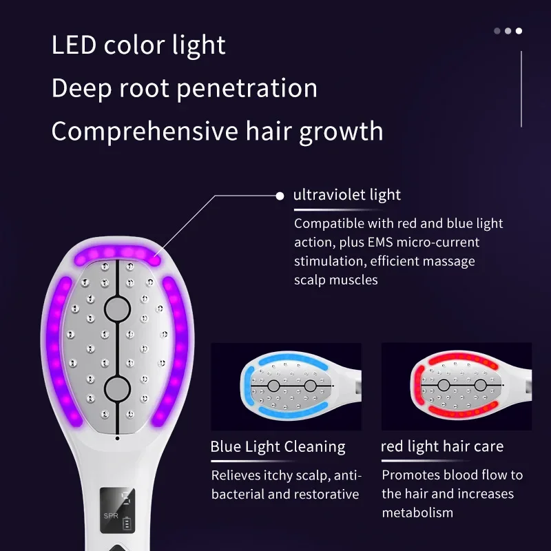 Увлажняющий ультразвуковой распылительный массажер для головы EMS Ion Electric Red Light