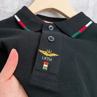 high end designers new 100 cotton polo shirt mens lapel long sleeve t shirt 2022 spring trend embroidery casual loose top