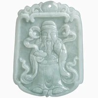 burmese jade god of wealth pendant emerald stone gift fashion necklace real jewelry talismans natural carved jadeite white man
