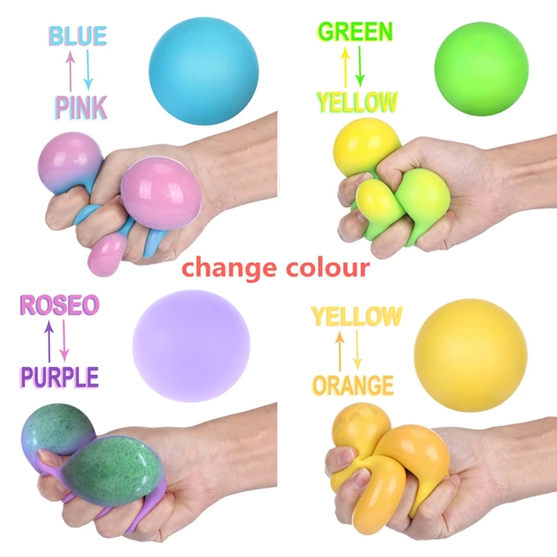 

Sensory Ball Decompression Toy Squeeze Toy Help to Reduce Pressure Loneliness Autism Therapy Office Stress Relief 4Color A2UB