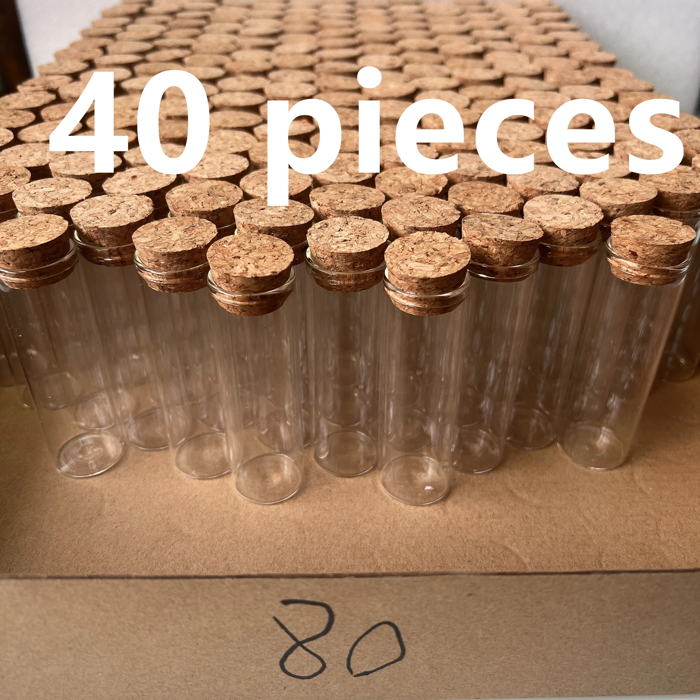 

Набор Из 24/40 Прозрачных Стеклянных Банок 30 Мл (20x25x80 Мм) С Пробковыми Крышками, Экологичные Контейнеры Для Хранения Конфет