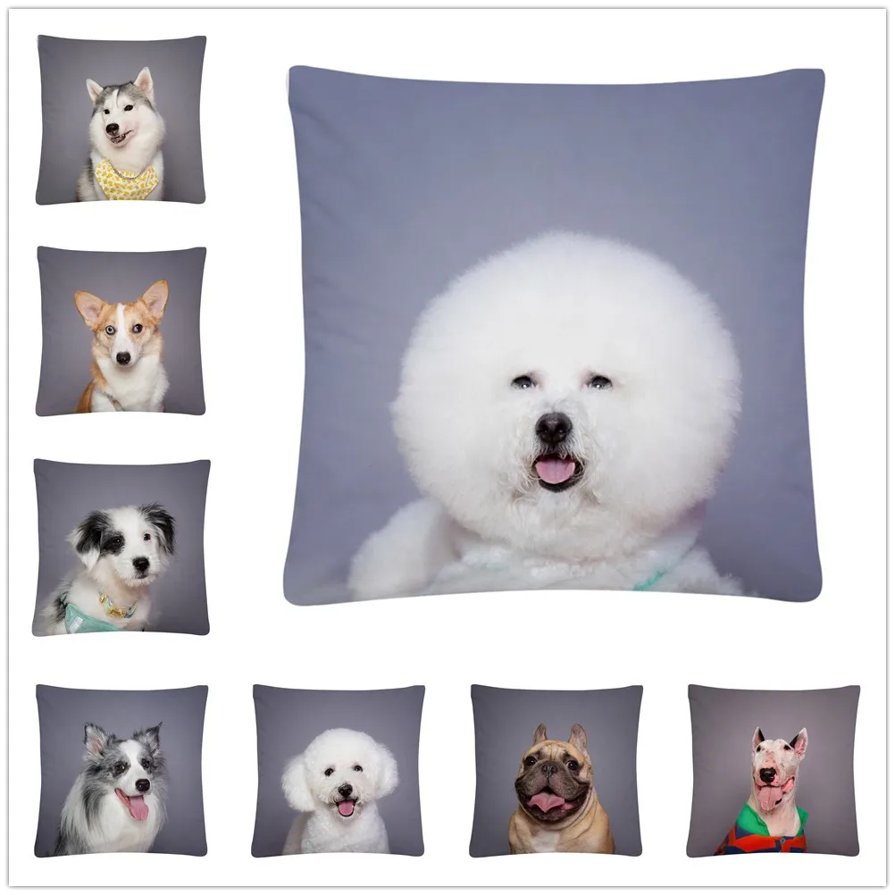 

Pillowcase Home Sofa Car Decoration Pillowcase Cute Dog Photo Photo Pattern Cushion Cover