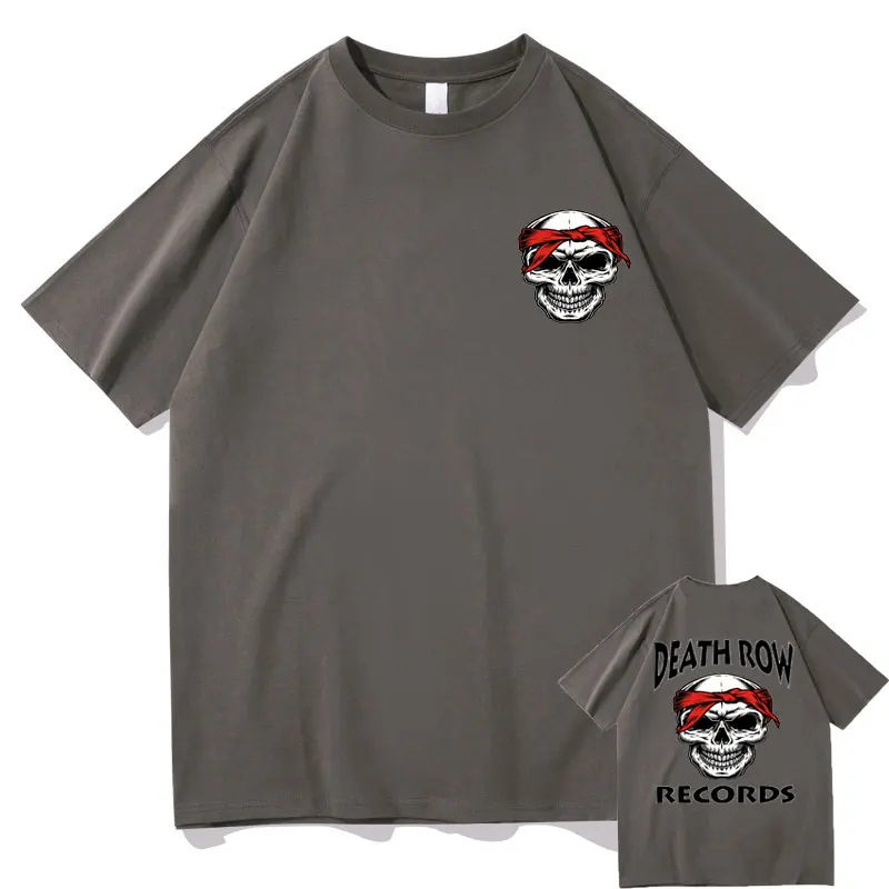 

Awesome Rapper Tupac 2Pac Tee Death Row Records Double Sided Print Tshirt Skeleton T-shirt Men Women Hip Hop Oversized T Shirts