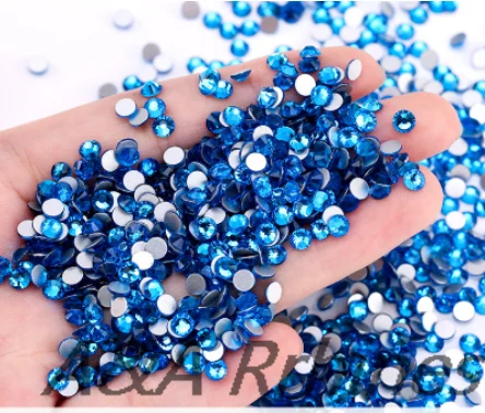 

Полноразмерные голубые капри без горячей фиксации, стразы для дизайна ногтей, украшение для маникюра, фальшивая ткань, одежда