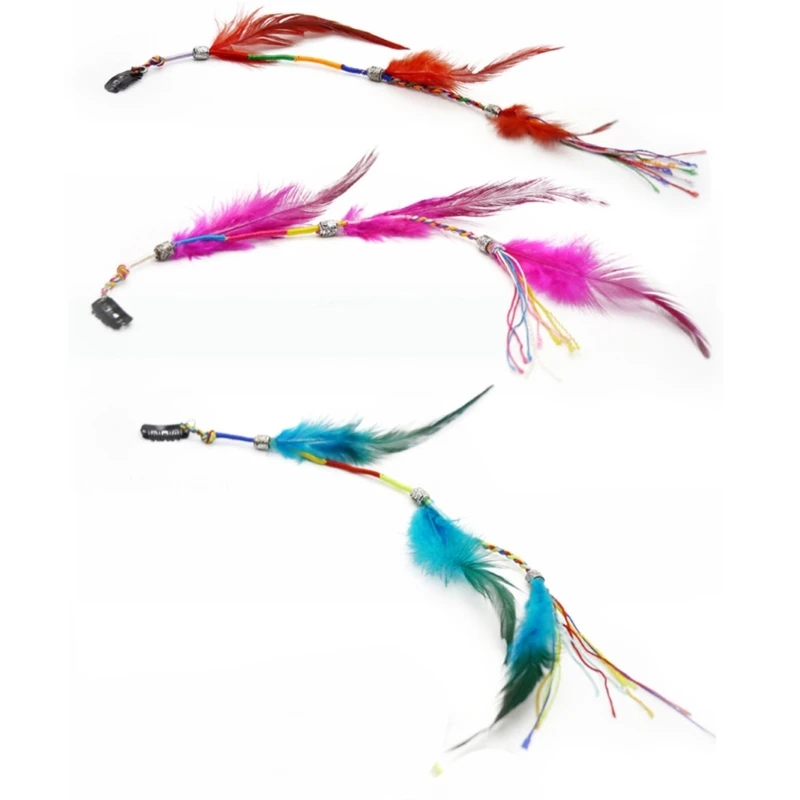 

BohoFeather Hairpin Summer Vacations Hair Decorations Women Dreadlocks Headpiece M6CD